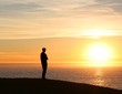 man and sunset