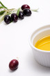 olives twig with container olive oil olives twig with container olive oil