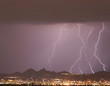 lightning thunderstorm over the city