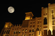 old bulding with big moon
