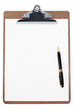 clipboard and blank paper