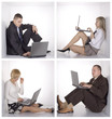 Foto: businesspeople on the wireless lan businesspeople on the wireless lan