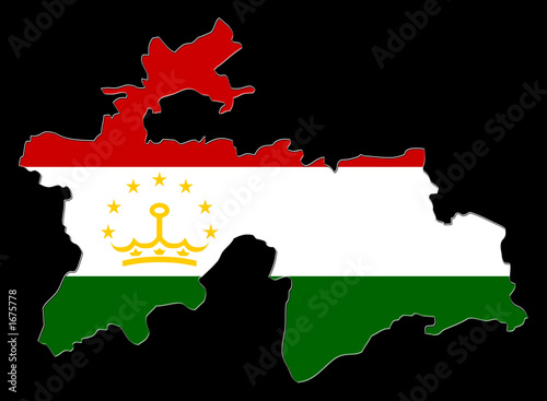carte drapeau du tajikistan