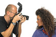 professional photographer with dslr while working