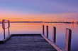 perth jetty sunset on swan river with cityline perth jetty sunset on swan river with cityline