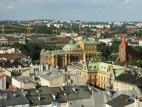 panorama of old town krakow
