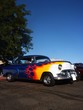 flames on a blue hotrod flames on a blue hotrod