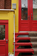 red and yellow house frontage