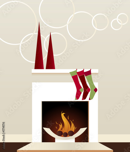 Illustration: modern holiday fireplace modern holiday fireplace