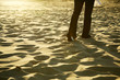 walking on the beach