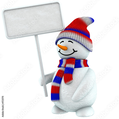3d snow man sign