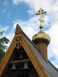 fragment of an orthodox wooden chapel with a campanile 2