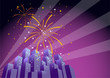 fireworks over a city skyline-horizontal 2