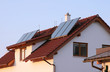 house with solar panels on the roof for water heating house with solar panels on the roof for water heating