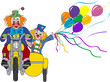clowns on motor bike