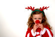 christmas rudolf the reindeer girl in fur