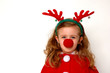 christmas rudolf the reindeer girl in fur