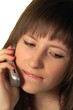 girl speaks on telephone