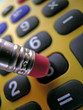 crunching the numbers on the calculator