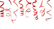 red ribbons on white