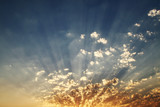 sky evening. sun rays. - Fine Art prints