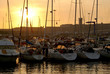 docked yachts