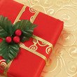red christmas gift box with gold ribbon red christmas gift box with gold ribbon