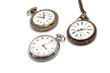 three old watches isolated on white three old watches isolated on white