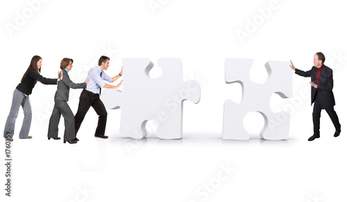 business teamwork - puzzle pieces