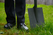 business man with spade