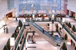 shopping center at xmas time
