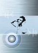 Illustration: music headphones girl music headphones girl