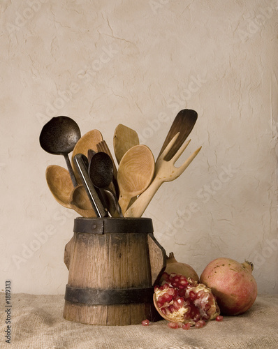 Photo: pomegranates and cutlery pomegranates and cutlery