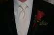 tux, black white man groom tie shirt coat flower