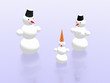 snowman, snowwoman and snowbaby