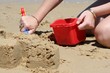 building sandcastles on beach building sandcastles on beach
