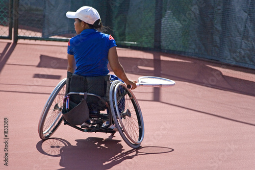 Photo: wheel chair tennis for disabled persons (women) wheel chair tennis for disabled persons (women)