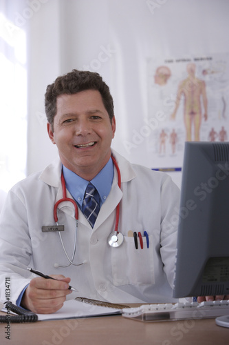 doctor at computer doctor at computer