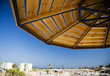 parasol and chaise-longue in hotel