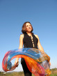 Photo: woman with silk woman with silk