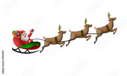Illustration: santa on his sleigh santa on his sleigh