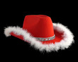 christmas cowboy hat with fluffy rim