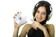 girl with headphones