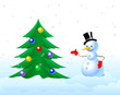 snowman & christmas tree snowman & christmas tree