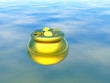 gold pot with gold. 3d