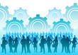 business crowd works