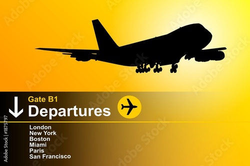 departing aeroplane