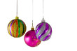 three christmas balls. three christmas balls.