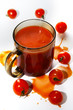 glass with tomato juice glass with tomato juice
