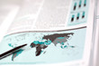 map of the world with financial  report